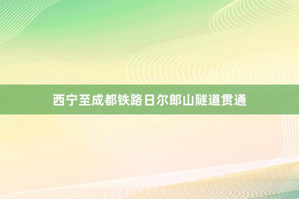 西宁至成都铁路日尔郎山隧道贯通