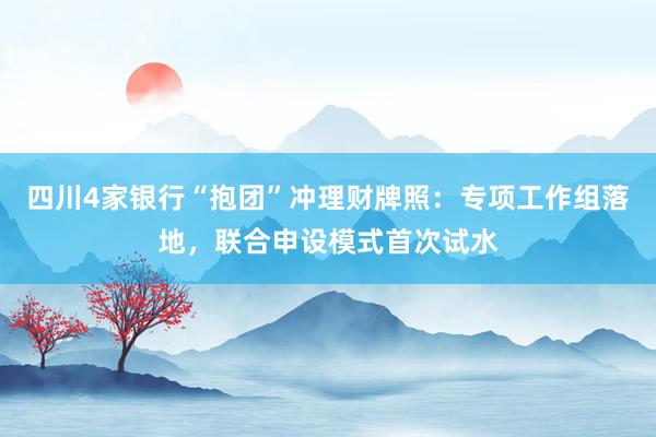 四川4家银行“抱团”冲理财牌照：专项工作组落地，联合申设模式首次试水