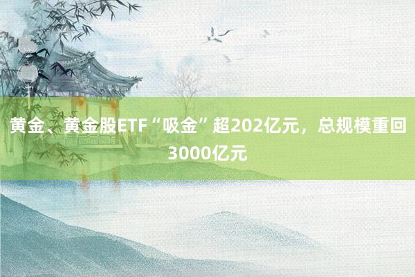 黄金、黄金股ETF“吸金”超202亿元，总规模重回3000亿元