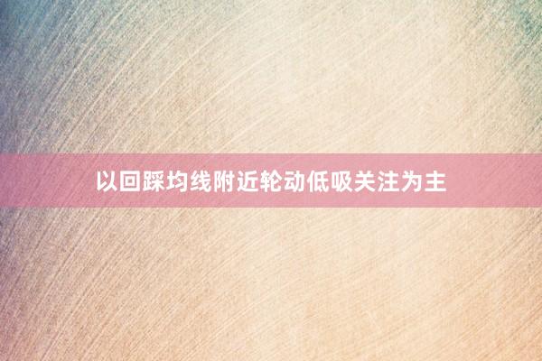 以回踩均线附近轮动低吸关注为主