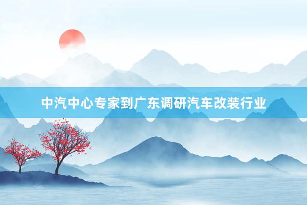 中汽中心专家到广东调研汽车改装行业