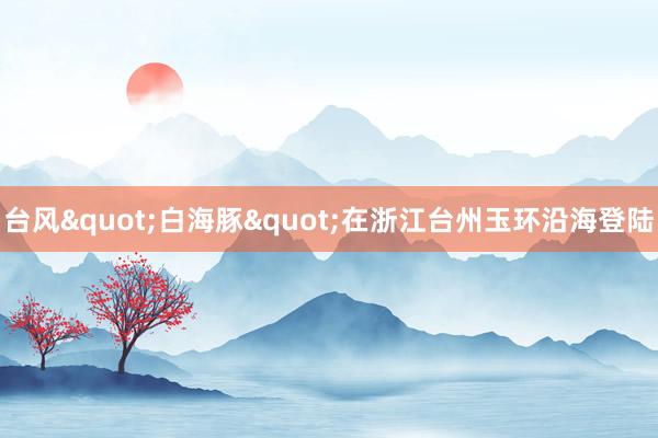 台风"白海豚"在浙江台州玉环沿海登陆