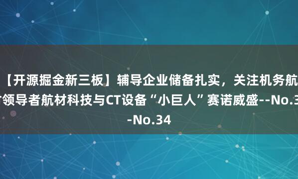 【开源掘金新三板】辅导企业储备扎实，关注机务航材领导者航材科技与CT设备“小巨人”赛诺威盛--No.34