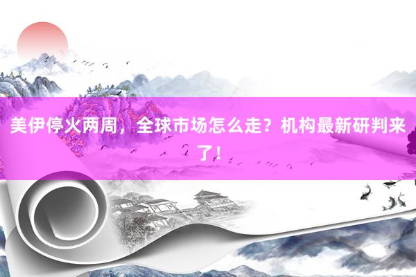 美伊停火两周，全球市场怎么走？机构最新研判来了！