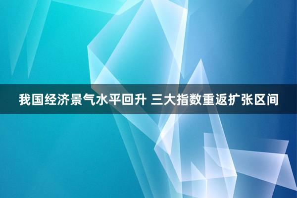 我国经济景气水平回升 三大指数重返扩张区间