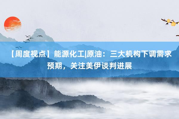 【周度视点】能源化工|原油：三大机构下调需求预期，关注美伊谈判进展