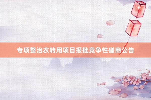 专项整治农转用项目报批竞争性磋商公告