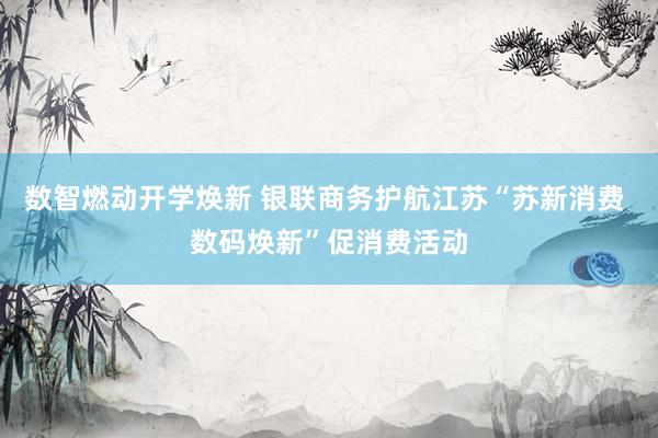 数智燃动开学焕新 银联商务护航江苏“苏新消费 数码焕新”促消费活动