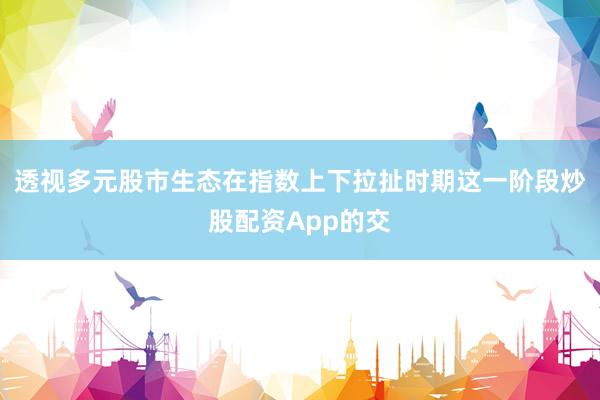 透视多元股市生态在指数上下拉扯时期这一阶段炒股配资App的交