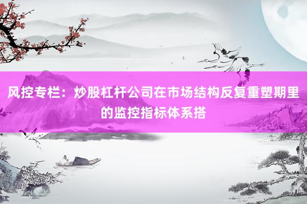 风控专栏：炒股杠杆公司在市场结构反复重塑期里的监控指标体系搭
