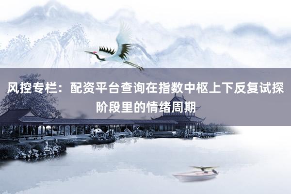 风控专栏：配资平台查询在指数中枢上下反复试探阶段里的情绪周期