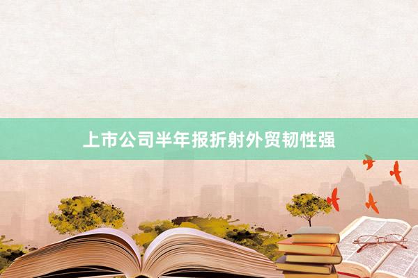 上市公司半年报折射外贸韧性强