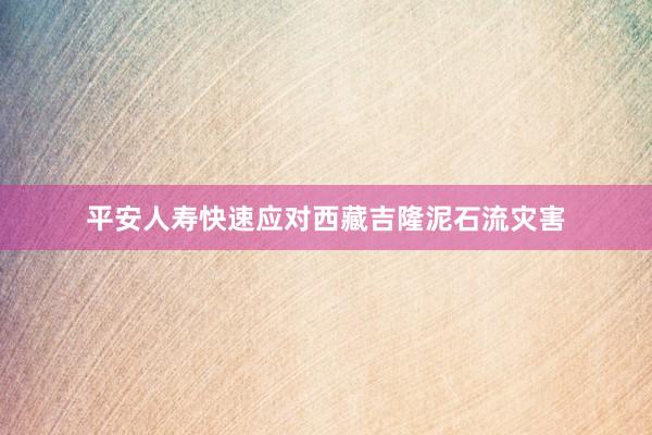 平安人寿快速应对西藏吉隆泥石流灾害