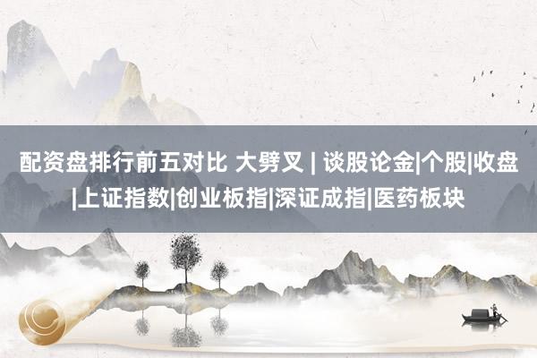 配资盘排行前五对比 大劈叉 | 谈股论金|个股|收盘|上证指数|创业板指|深证成指|医药板块
