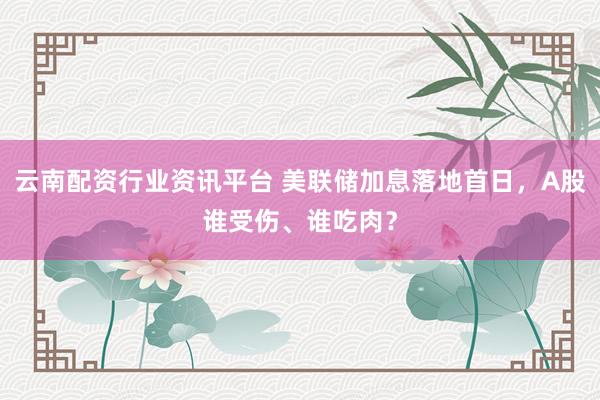云南配资行业资讯平台 美联储加息落地首日，A股谁受伤、谁吃肉？