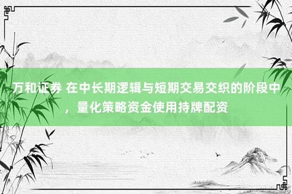 万和证券 在中长期逻辑与短期交易交织的阶段中,量化策略资金使用持牌配资