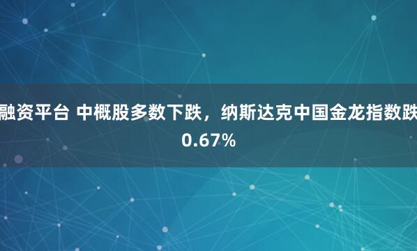 融资平台 中概股多数下跌，纳斯达克中国金龙指数跌0.67%